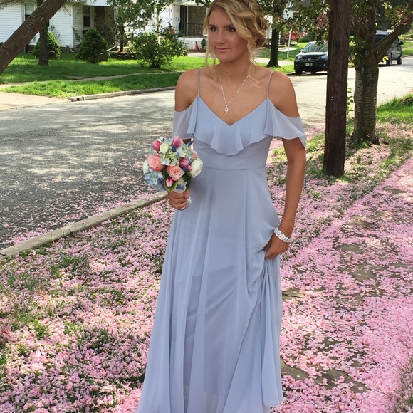 BHLDN Dresses & Skirts - BHLDN Blue Ruffled Sweetheart Prom Dress